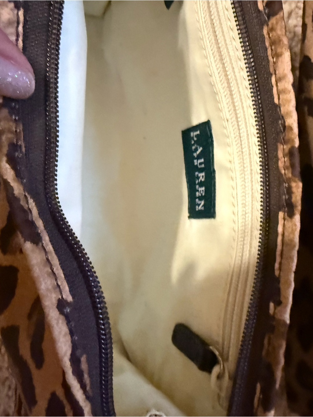 Leopard Print Tote Bag - Brown/Black - Picture 3 of 4